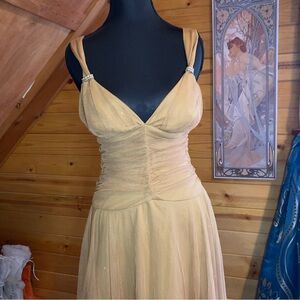 Y2k gold tulle BRATZ formal dress